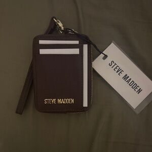 Steve Madden Dark Brown Card Holder with Gold Details